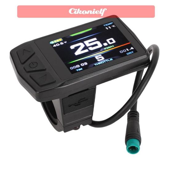 VBESTLIFE Affichage LCD Grand Écran Pour Vélo Électrique - 24V 36V 48V, Compteur Multifonction Étanche