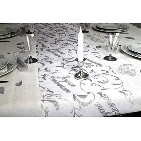 Chemin De Table Joyeux Anniversaire Noir Cdiscount Maison