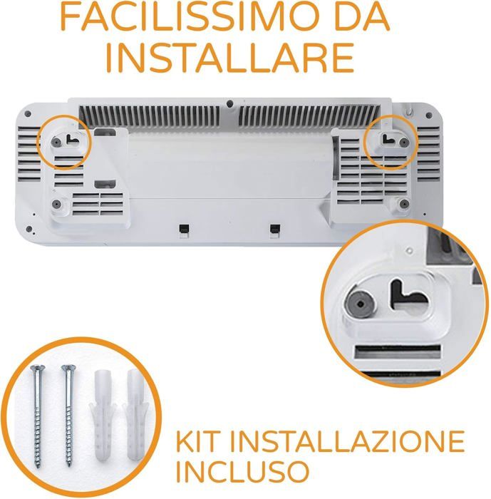 BIMAR Radiateur Mural - Radiateur Salle de bain mural - 2000 W avec télécommande et programmeur