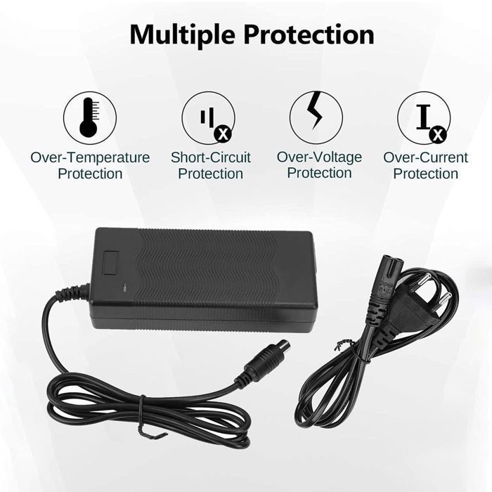 Chargeur 42V 2A Pour Trottinette Xiaomi M365, Pro, Pro2, 1S, Essential, Es1, Es2, Es4 – Noir
