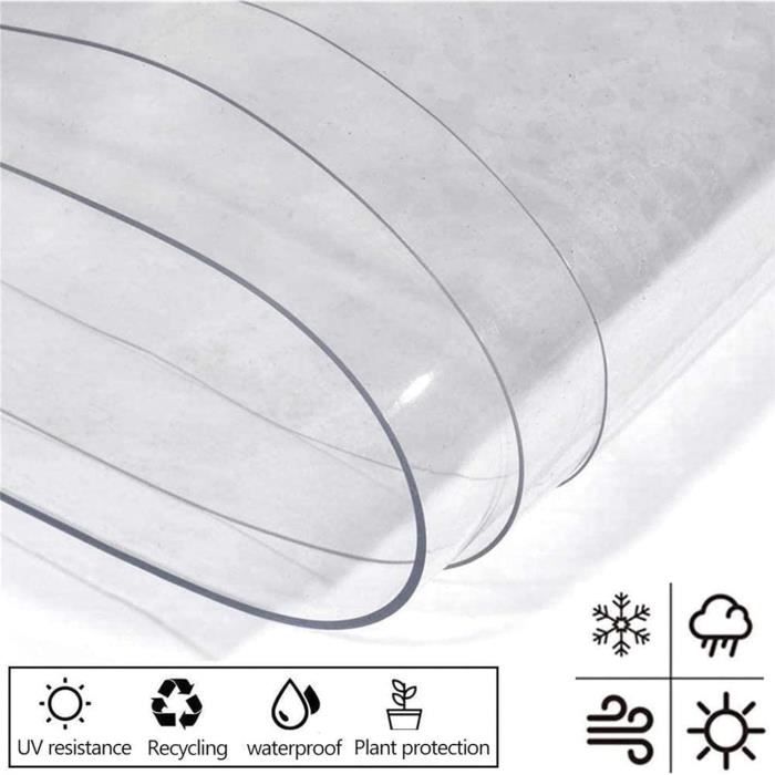 Panneau De Bâche Transparente Pour Pergola - Imperméable PVC, Avec Fermeture éclair Et œillets, Personnalisable Taille/couleur