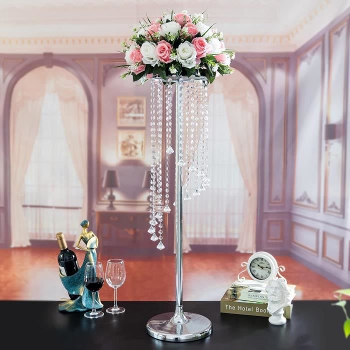 Lot De 3 Vases En Carton De Mariage - Support De Fleurs Pliable - Colonne Décorative - Blanc