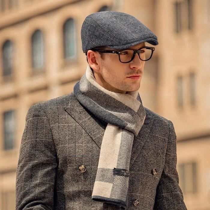 Casquette Plate En Cuir PU Homme - Béret Irlandais Réglable 56-60 Cm - Style Rétro Hiver - 5