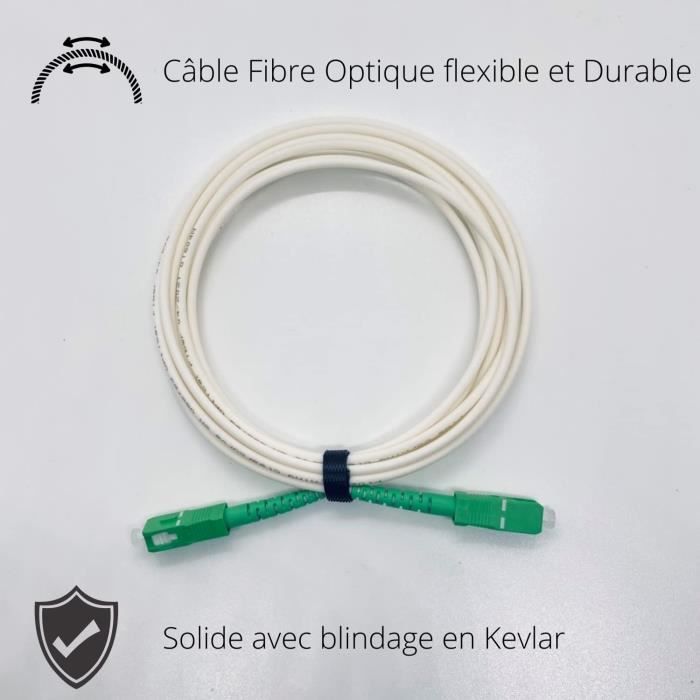 Câble-Rallonge Fibre Optique Orange SFR Bouygues Free -Jarretière Monomode  SC-APC à SC-APC - Connecteur blindé et renforcé en A554 - Cdiscount  Informatique