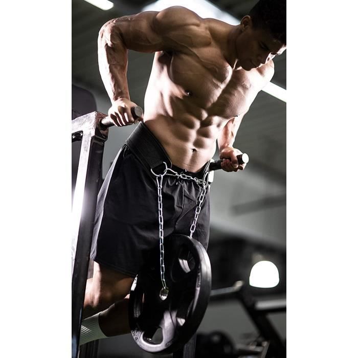 Musculation Ceinture Lestee Chaine Mousquetons Dip Belt Halterophilie Bodybuilding Poids Crossfit Force Cdiscount Sport
