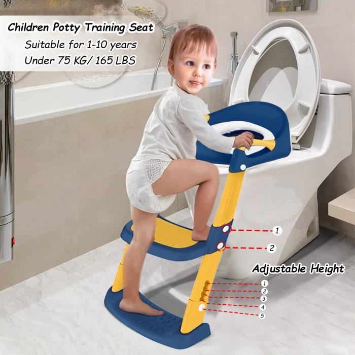 DREAMADE Reducteur Toilette Enfant Pliable avec Marche Réglables 2