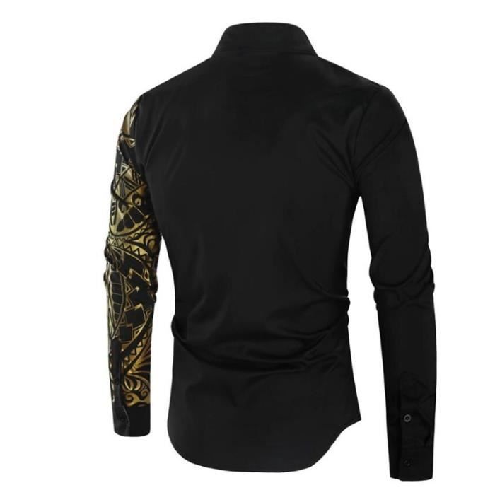 Chemise homme coupe slim ECELEN Noir Manches longues Col chemise Noir Cdiscount Pret a Porter