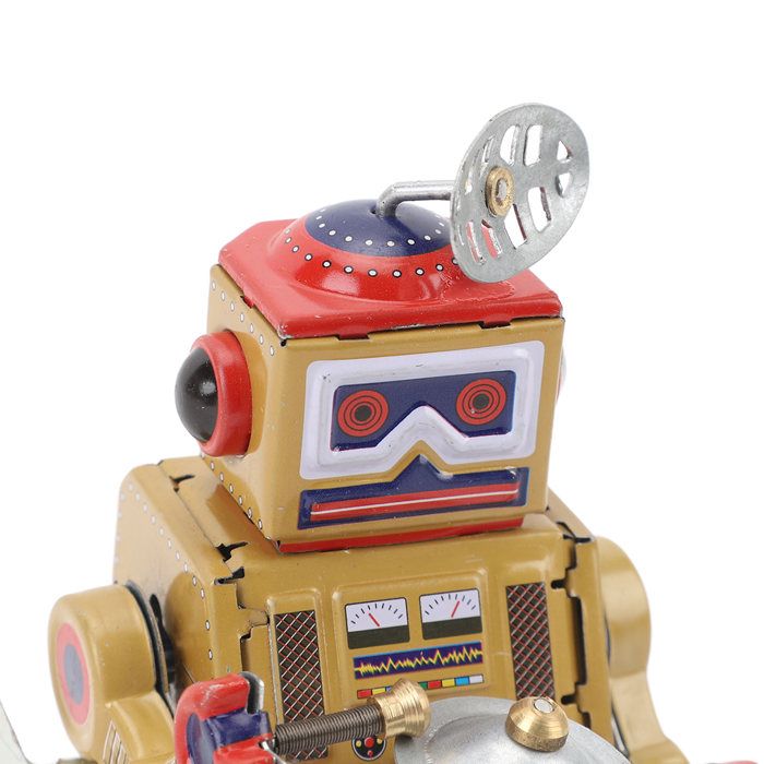 VGEBY Jouet Robot Mécanique, Jouet Décoratif Vintage en Fer à Remonter Intéressant pour café, Bar, Restaurant (Rouge