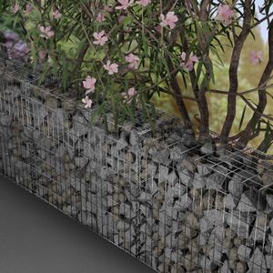 Jardinière Gabion Acier 360x30x90 Cm - Grande Panier Pour Jardin