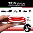 Trim Stripes Bandes Adhésives Triples pour Voitures, Rouge, 16 mm x 10 mt-0