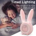 Lapin LED Veilleuse Lampe de Chevet réveil fonction intégrée batterie au lithium Cadeau de Noël pour les enfants,filles,bébé-0