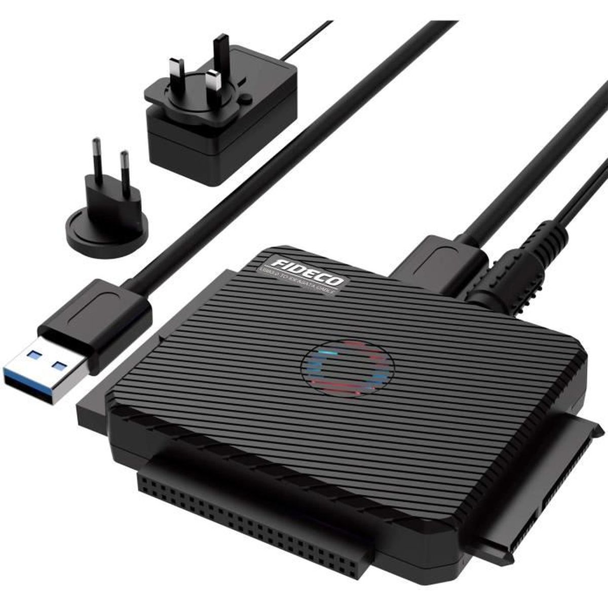 Clé Usb Cd rom Disque Dur Interne Disquette Plus Ancien USB IDE ou SATA Adaptateur, FIDECO USB 3.0 Adaptateur de Disque Dur pour  SATA HDD/SSD & IDE de 2,5/3,5 Pouces, Comprend 12 V 2A Puis - Cdiscount  Informatique