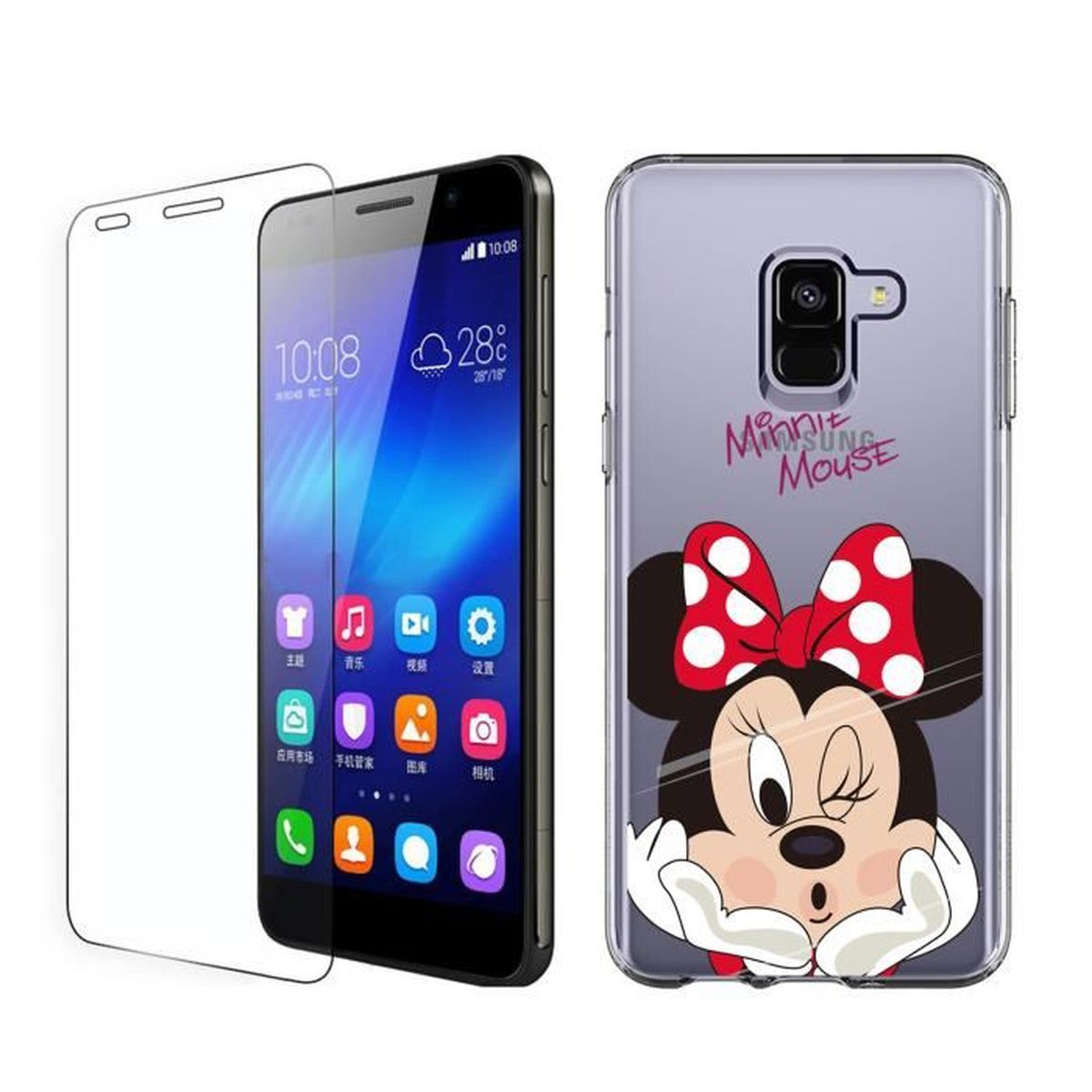 Coque Pour Samsung Galaxy A8 2018 Disney Minnie Schéma Souple Premium TPU Gel Silicone