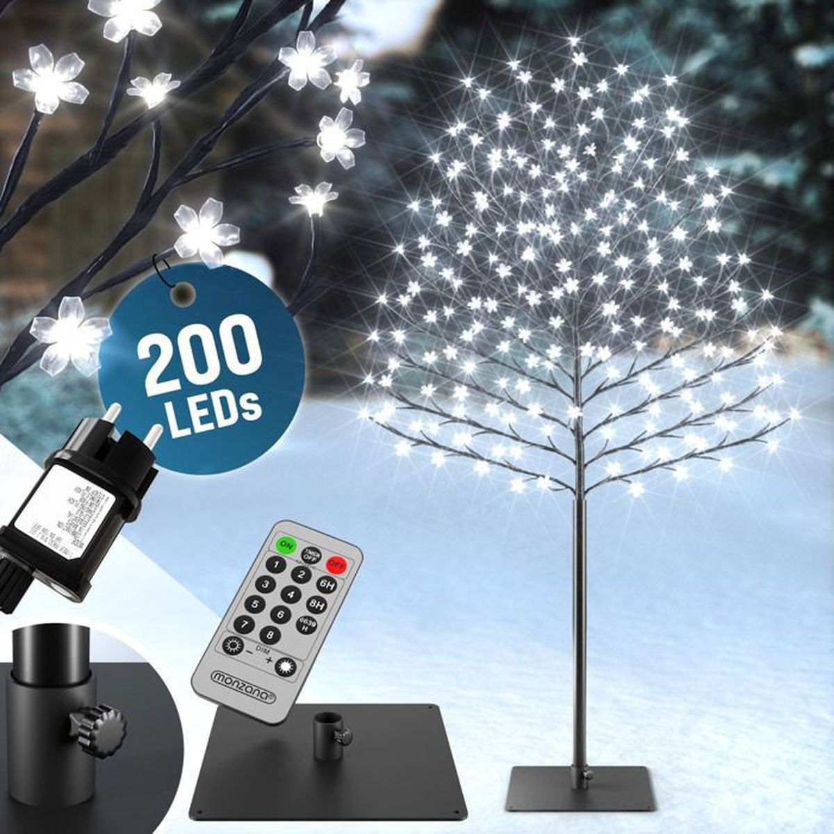 Arbre lumineux LED 180 cm Décoration lumineuse 200 LED Intérieur