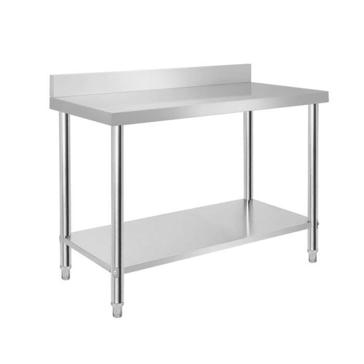 HOMCOM Table De Travail En Acier Inoxydable 2 étagère, Pour