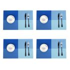 Set de Table - JARITTO - Lot de 4 Napperons Tressés en PVC Lavables Antidérapant Resistant à la Chaleur - Bleu