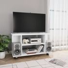 BRAND {Neuve}8199 Meuble TV avec roulettes Buffet Bas MEUBLE HI-FI Pour Salon Haut de gamme Décor - Armoire tele Banc Tv Blanc 80 x 40 x 4