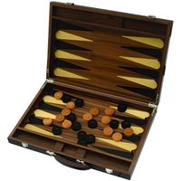 Backgammon - Luxe bois - Grand - Encoches - Marqueterie de bois