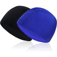 Bonnet Piscine,bonnet de bain adulte enfant,bonnet de bain polyester,pour Enfant Adulte Fille Garcon Hommes Femmes(Noir、bleu)