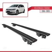 Compatible avec VW Touran 2015-2023 HOOK Barres de Toit Railing Porte-Bagages de voiture Avec verrouillable Alu NOIR