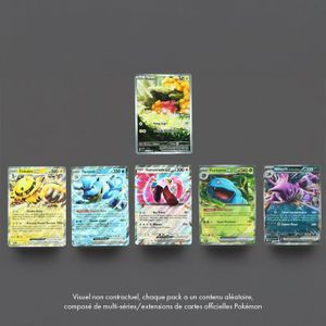 Lot De 53 Cartes Pokémon Officielles Françaises Dont 3 Brillantes + 2 Autocollants – Aléatoires Sans Doublon