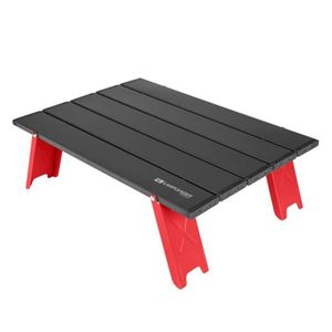 TABLE DE CAMPING Noir rouge - Table de camping pliante portable en alliage d'aluminium, table de camping ultralégère, table de