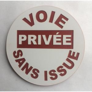 Protection Anti-UV Plastique Rigide PVC 1,5 mm Diam/ètre 250 mm Panneau Voie sans Issue Double Face Autocollant au Dos