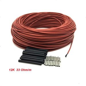 PLANCHER CHAUFFANT 30m -Ow coût – câble chauffant polyvalent 12K 33ohm, en fibre de carbone, fil chauffant au sol, 100m, nouveau câble chauffant infra