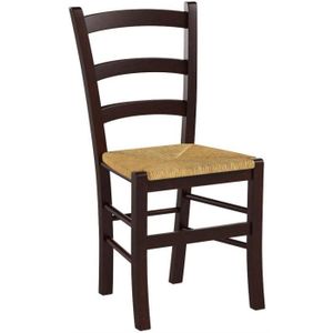 tommychairs set de 4 chaises venezia pour la cuisine et la salle a manger avec structure en vois coleur noix et assise en paille achat vente meuble a epices