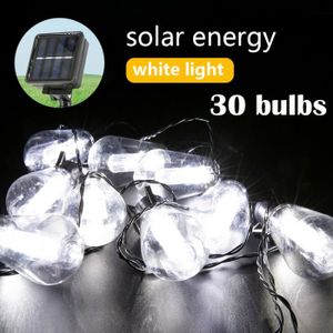 GUIRLANDE D'EXTÉRIEUR 1 PC - Blanc 30 ampoules - Guirlande solaire LED p