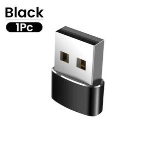 CÂBLE TÉLÉPHONE 1PC NOIR - adaptateur OTG USB mâle vers USB Type C