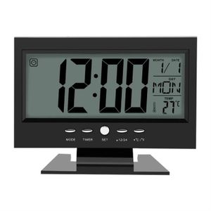 RÉVEIL SANS RADIO Dilwe Horloge Réveil de Bureau Capteur Sonore LCD 