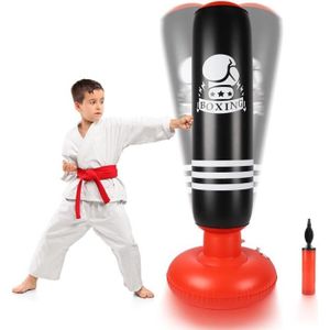 120cm Punching Ball, sac de boxe gonflable pour enfants, sac de boxe  fitness à rebond instantané, pour la pratique du karaté Taekwondo Mma