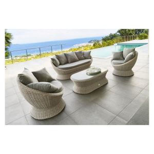 Salon D Exterieur Grege 4 Pieces Hesperide Cocoa Achat Vente