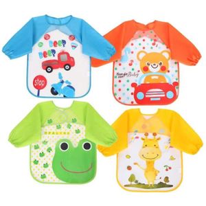 BAVOIR 4Pcs Bavoirs Bébé - Manchs Longues - Imperméable -