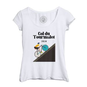 MAILLOT DE CYCLISME T-shirt Femme - Fabulous - Col Echancré Blanc - Cyclisme Tour Course Pyrénées