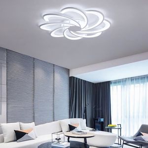 LED Plafonnier Dimmable Moderne Fleur avec T/él/écommande Silice et Aluminium pour Salon Salle /à manger Bureau Blanc /Ø74cm*10cm 110W