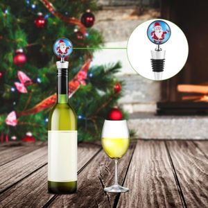Amosfun 3 pi/èces Bonnet de Noel Bouteille de vin de Noel Couvrir Noel Bouchon de Bouteille de vin pour Decorations de Noel