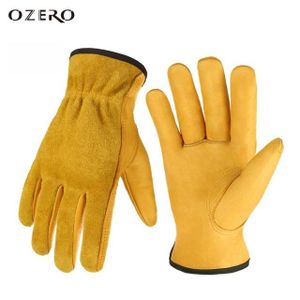 GANT DE CHANTIER GANT DE CHANTIER,Yellow-XL--gants de travail en cuir pour hommes, vêtements de Protection et de sécurité, pour le soudage et la chas