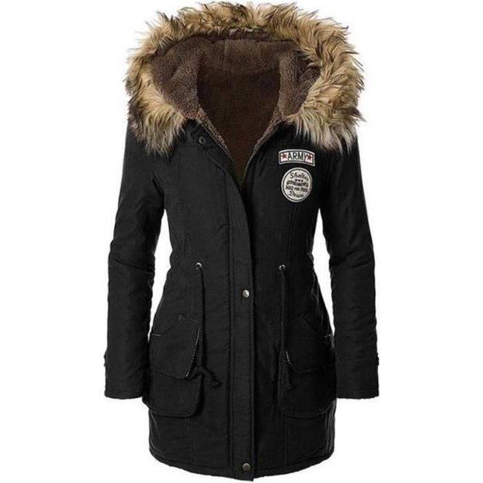 Manteau femme d'hiver Outdoor Parka SIMPLE FLAVOR Noir1 - Cdiscount  Prêt-à-Porter
