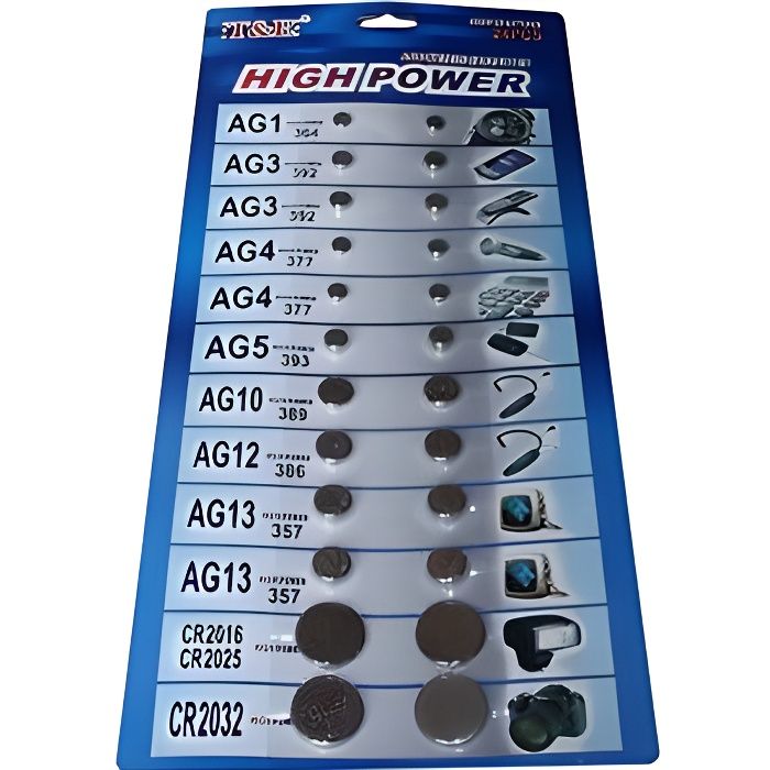 Piles pour montres SR626SW, Assortiment de piles de montre 1,5 V, Pile  bouton pour jauge de pression des pneus de voiture, montre électronique
