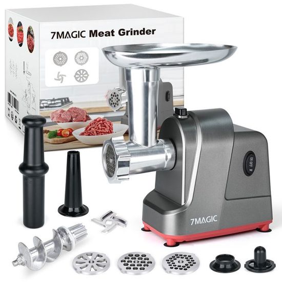 Hachoir électrique à viande avec poussoir à saucisses 3 disques de coupe, MPM, MMM-06, 720
