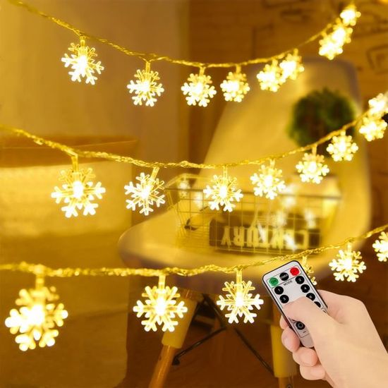 Guirlande Lumineuse Sapin, 8M 50 LED Guirlande Lumineuse Flocon de Neige, 8  Modes Guirlande Lumineuse Exterieure-Intérieur, pou A749 - Cdiscount Maison