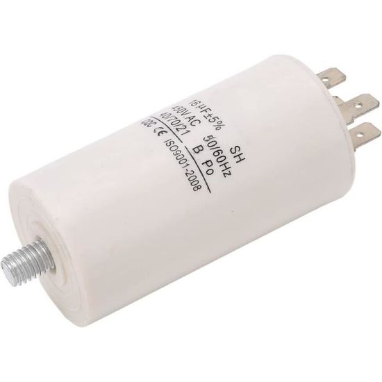 Condensateur CBB60 100µF 450V - Pour Moteurs Monophasés 50/60 Hz - Avec Câble De Raccordement 18 Cm