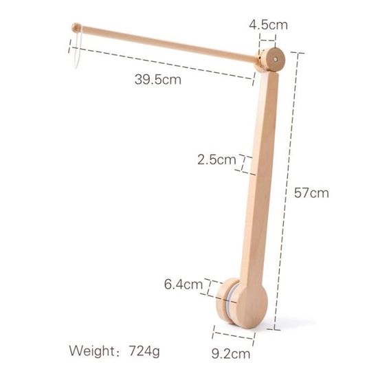 Mobile Musical Bébé En Bois Naturel - Hochet Suspendu Avec Support Pour Lit - Éveil Et Décoration 0-6 Mois