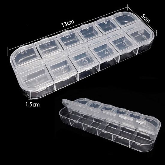 Boîte De Rangement Plastique 15 Compartiments Réglables - Organisateur Transparent Pour Bijoux, Perles, Nail Art, Électronique