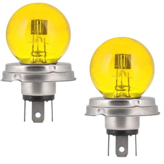 Ampoules H4 55W phares couleur Jaune Historique 2700K Feux Auto