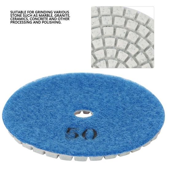 Kit 11 Pièces Disques Polissage Diamant 125mm Avec Plateau M14 - Pads 50# à 10000# Pour Béton, Granit, Marbre