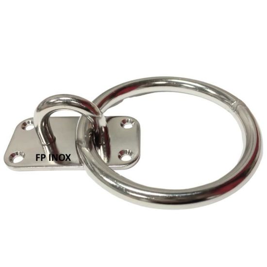 Pontet Avec Anneau Fixe Soudé – Fil Diamètre 8mm, Base 70x40mm, Inox A2 De Qualité, Neuf
