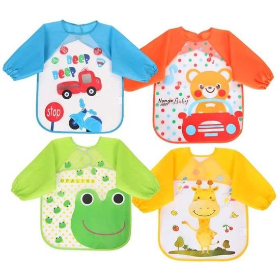 6 Bavoirs De Peinture Pour Bébé + Stylos Textiles - NJCXOLA - Imperméables, Personnalisables, Idée Cadeau